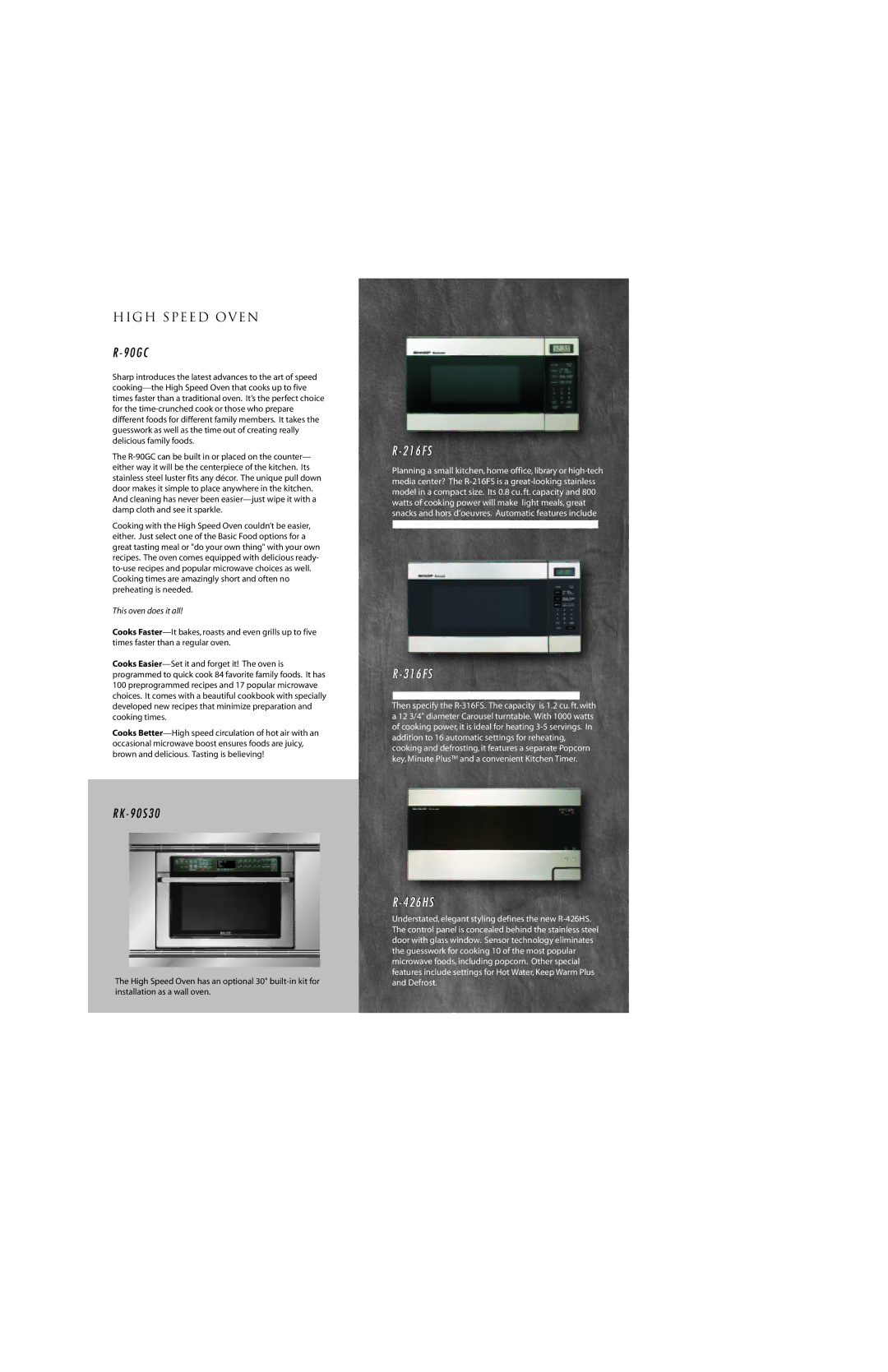 Sharp Stainless Steel Microwave Oven specifications 0 G C, 9 0 S 3, RR -- 33 11 66 FF SS 