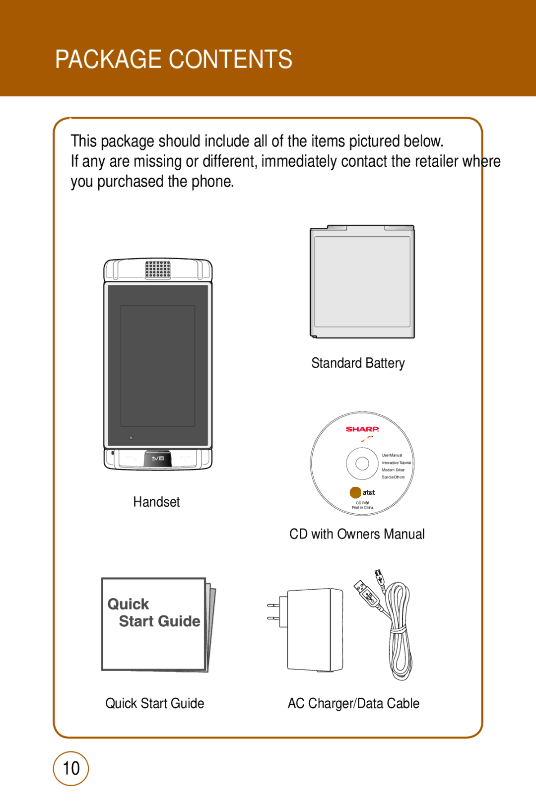 Sharp STX-2 manual Package Contents 