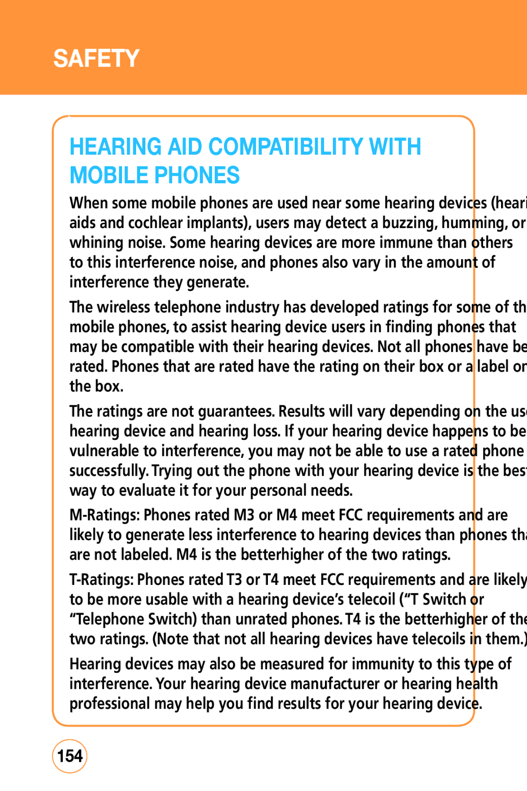 Sharp STX-2 manual Hearing Aid Compatibility with Mobile Phones, 154 