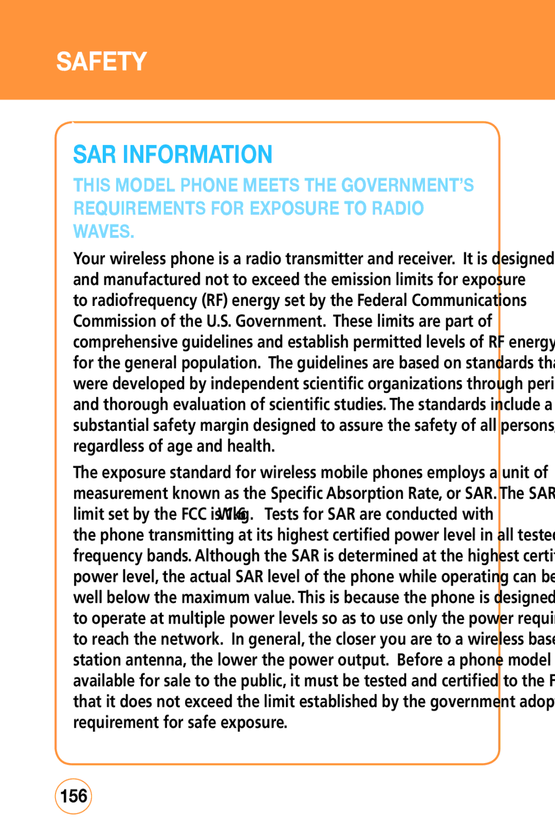 Sharp STX-2 manual SAR Information, 156 