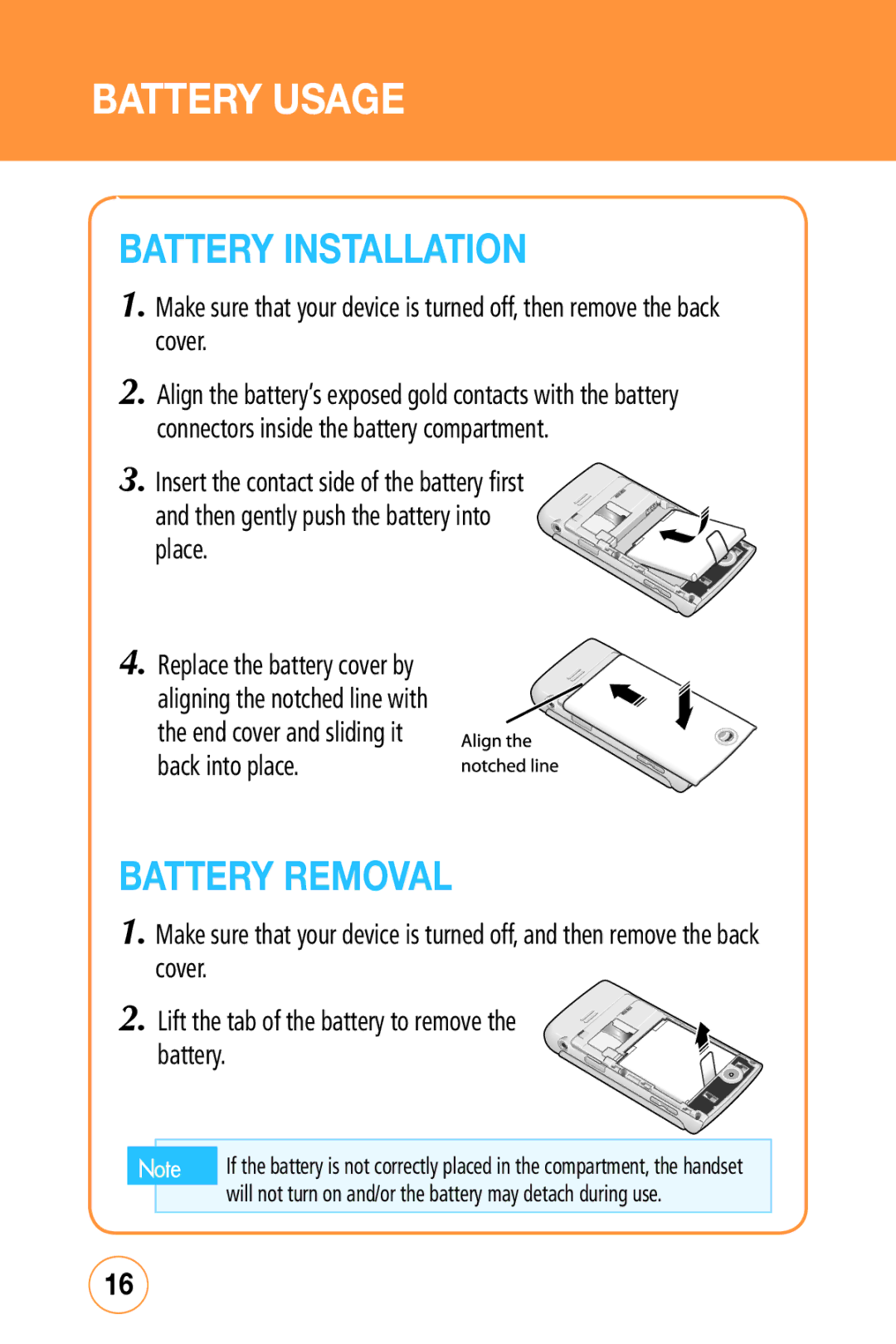 Sharp STX-2 manual Battery Usage, Battery Installation, Battery Removal 