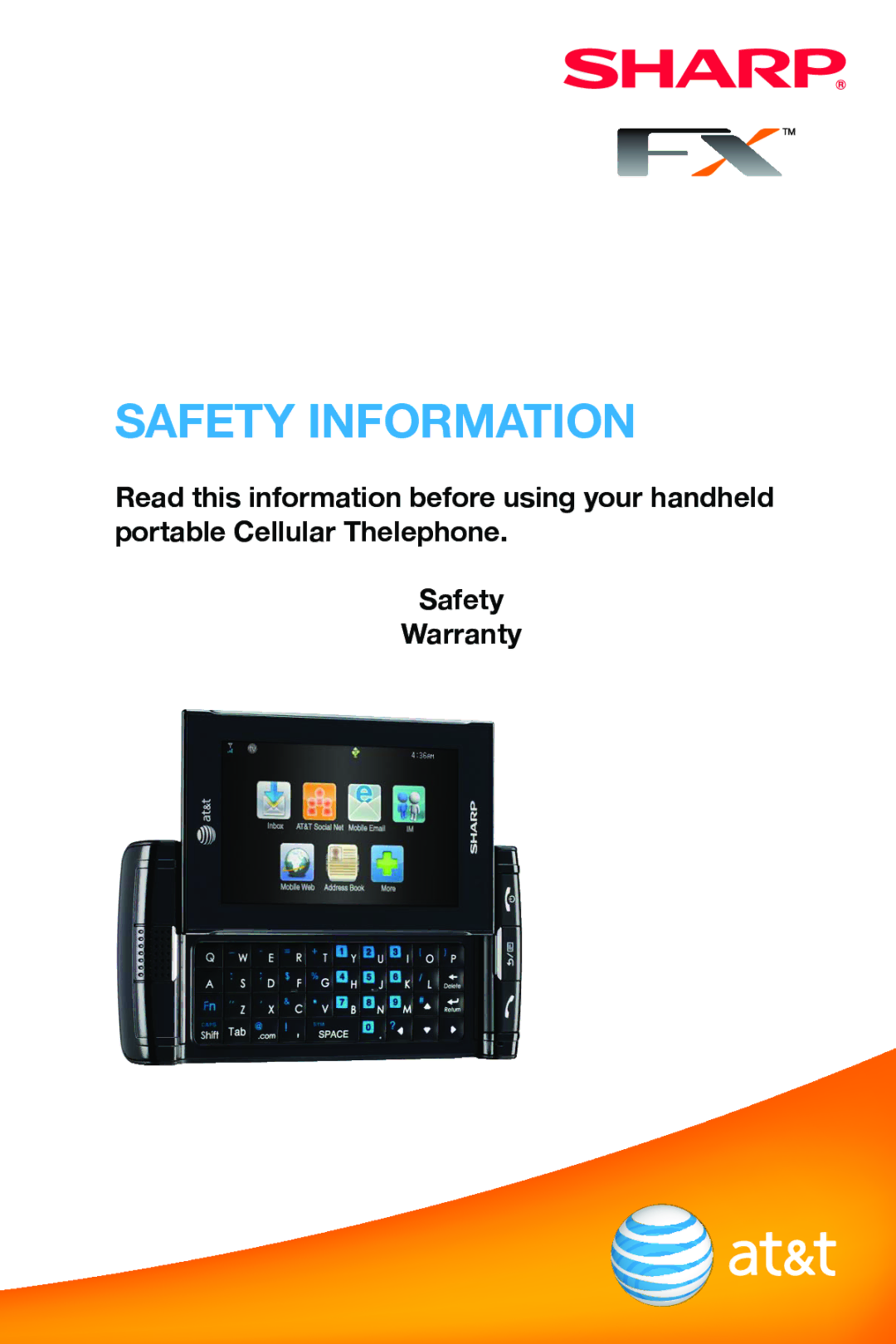 Sharp STX-2 manual Safety Information 