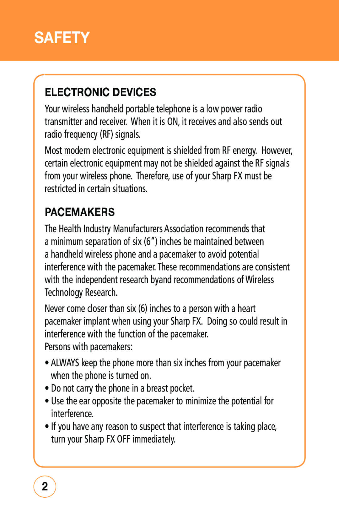 Sharp STX-2 manual Electronic Devices 