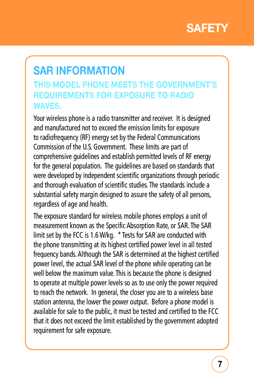 Sharp STX-2 manual SAR Information 