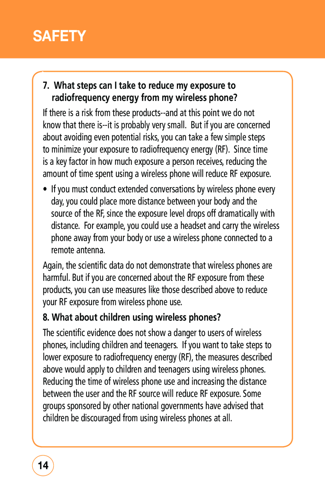 Sharp STX-2 manual What about children using wireless phones? 