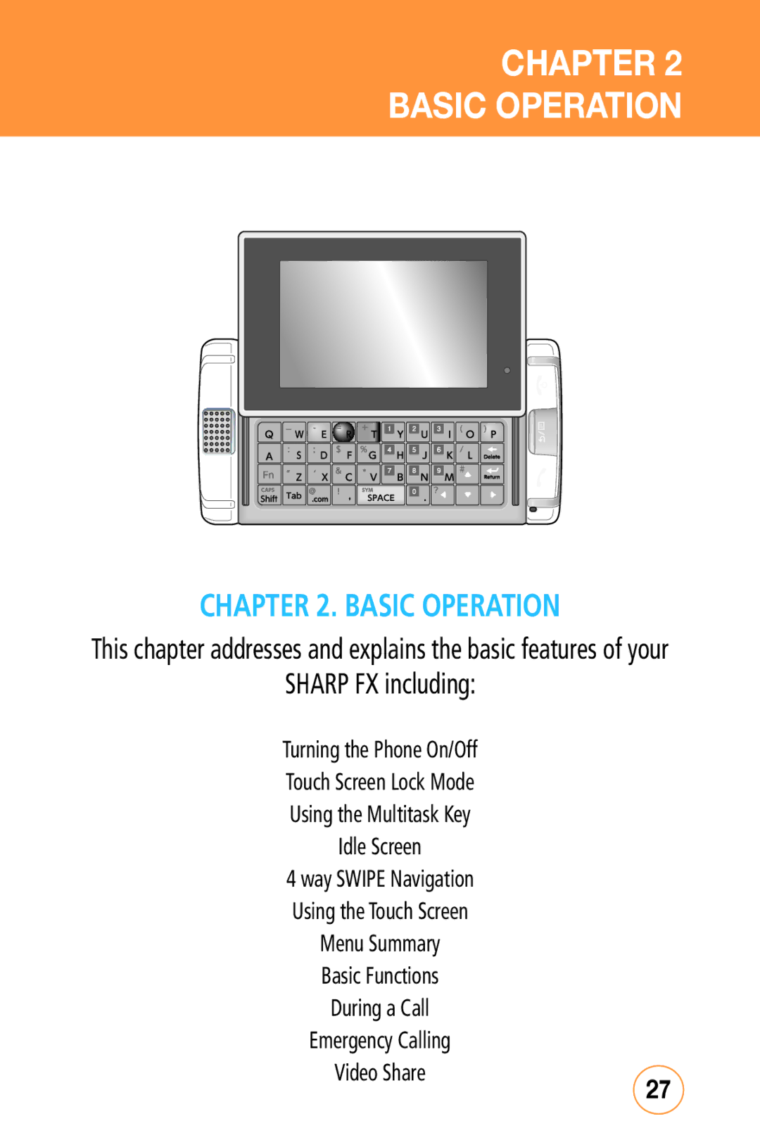 Sharp STX-2 manual Chapter Basic Operation 