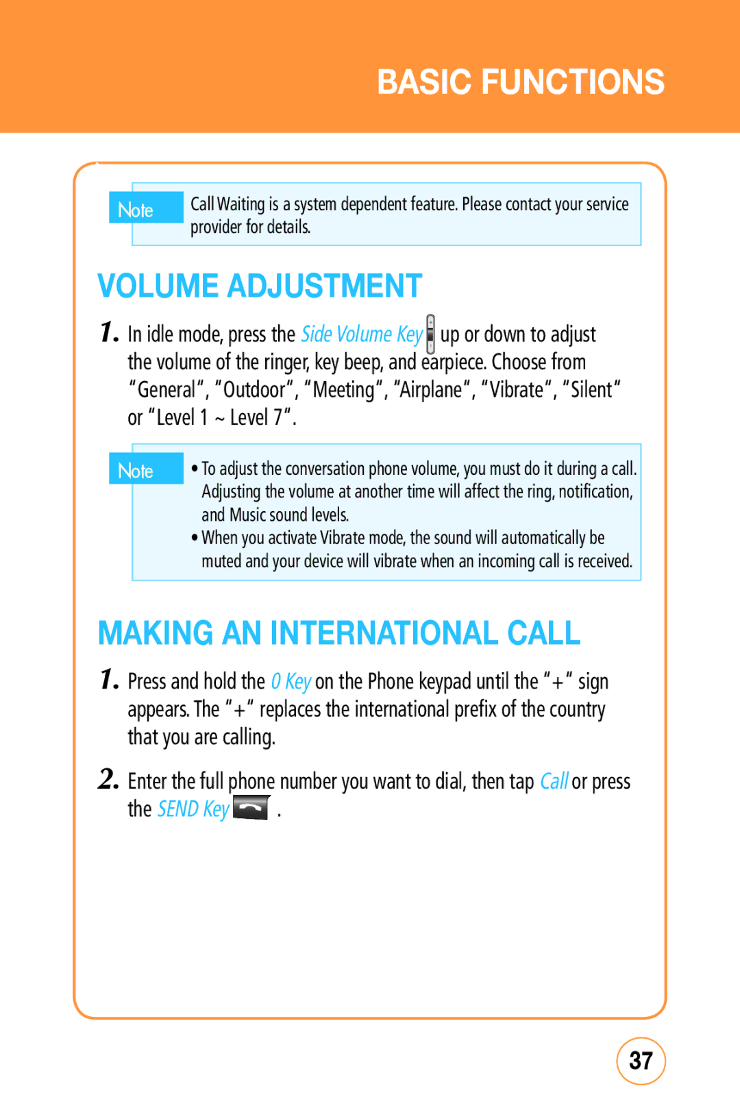 Sharp STX-2 manual Volume Adjustment, Making an international call 