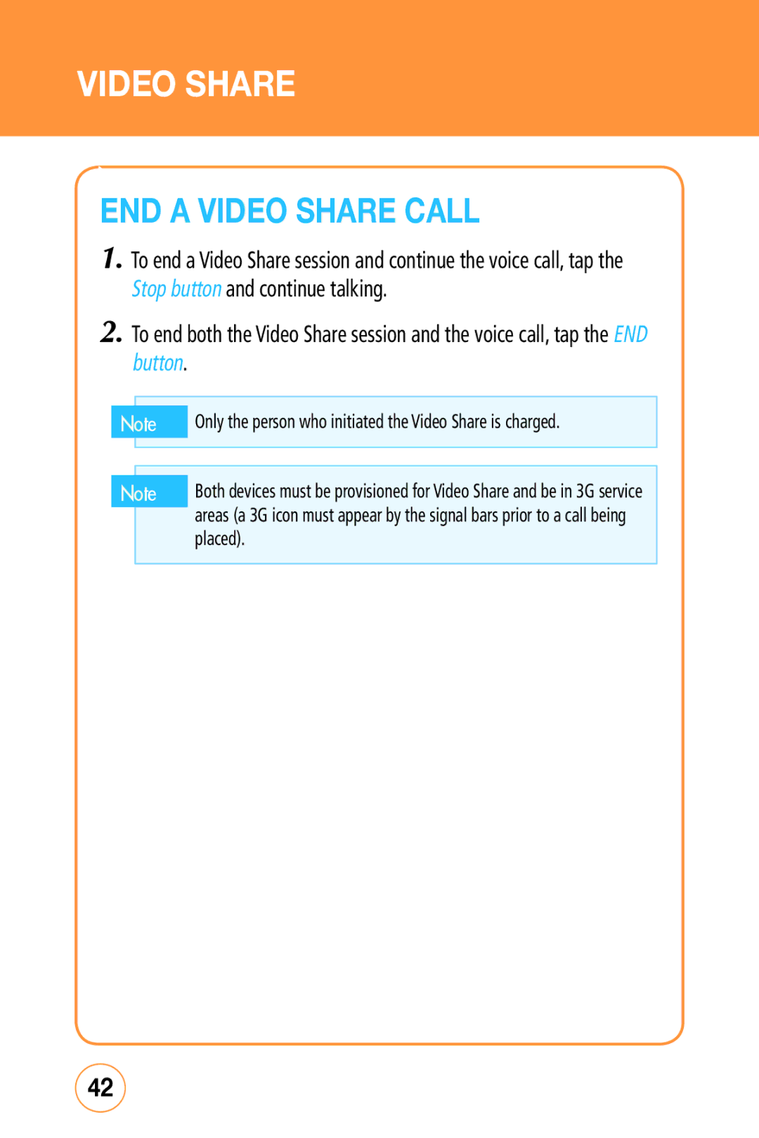 Sharp STX-2 manual END a Video Share Call 