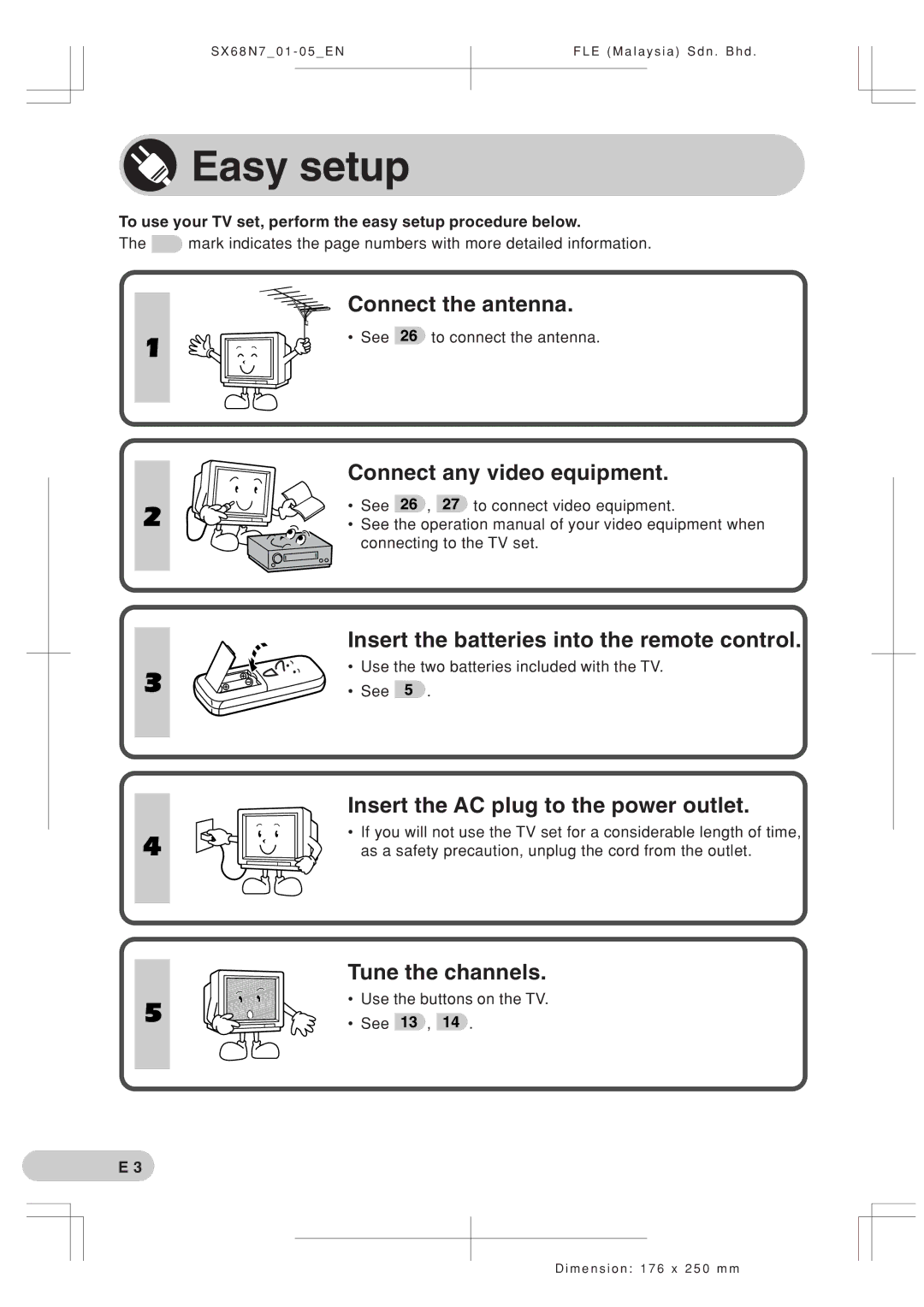 Sharp SX68N7 operation manual Easy setup 