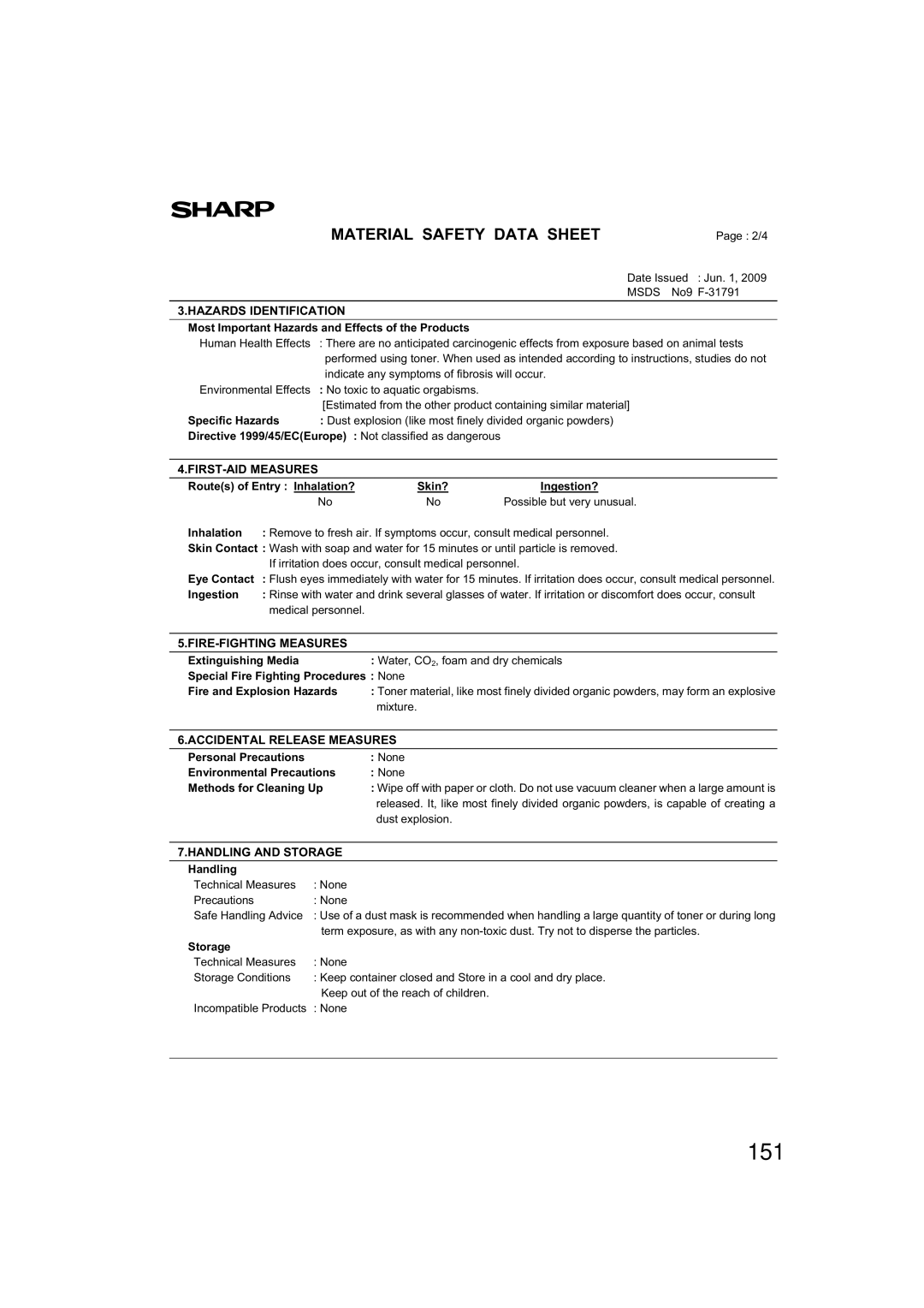 Sharp TINSE2026QSZZ operation manual 151 