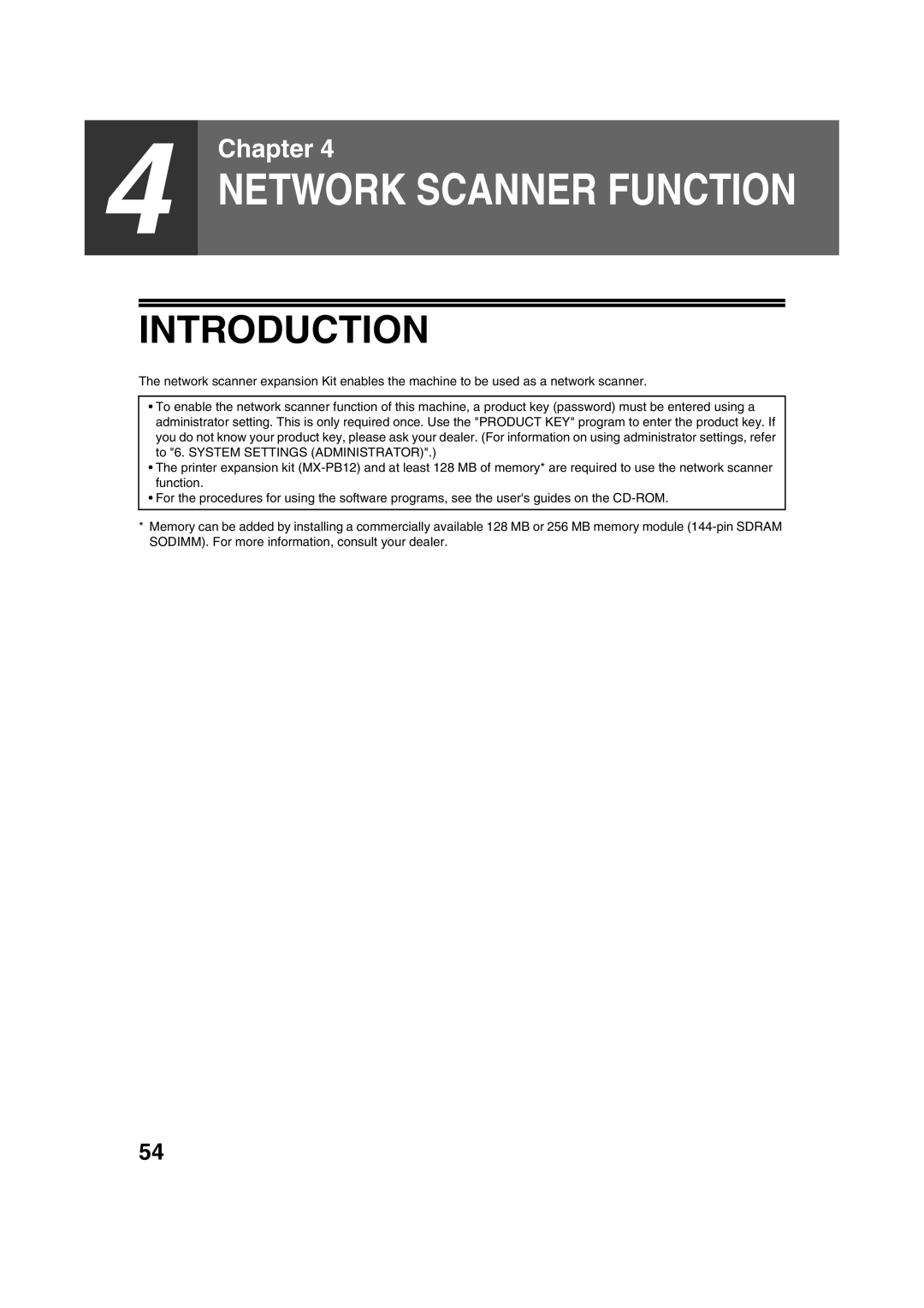 Sharp TINSE2026QSZZ operation manual Network Scanner Function, Introduction 