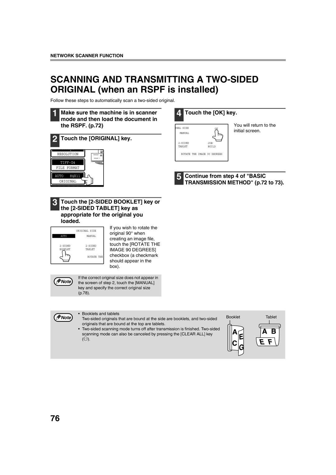 Sharp TINSE2026QSZZ operation manual Continue from of Basic Transmission Method p.72 to, Initial screen 