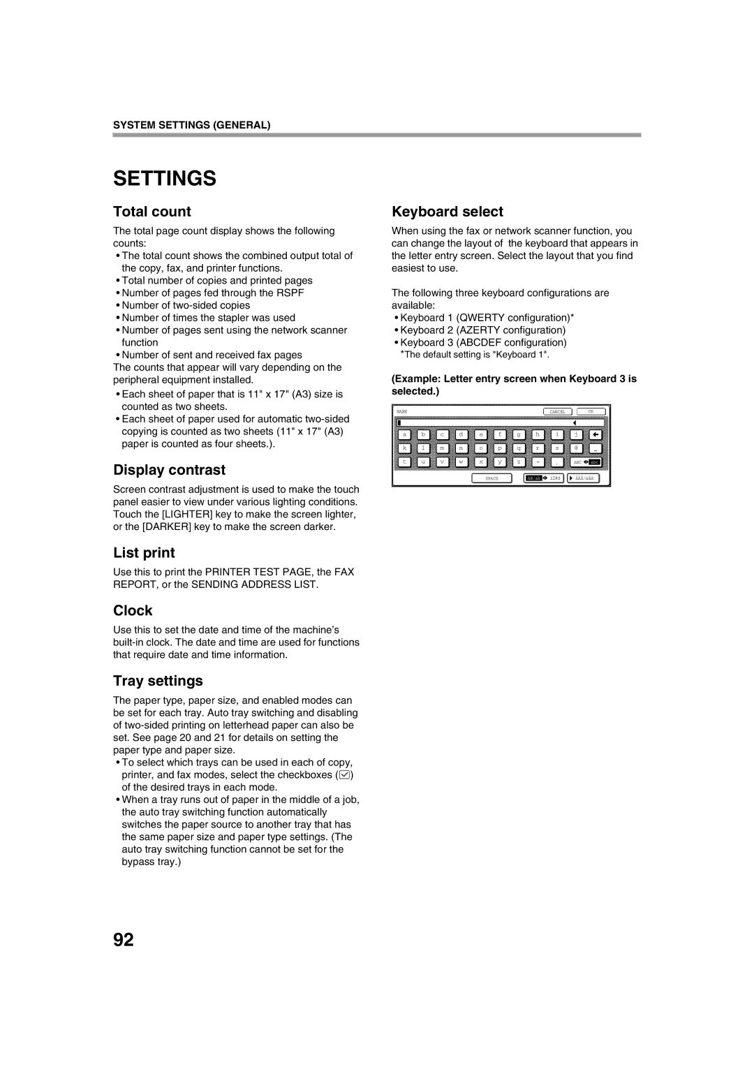 Sharp TINSE2026QSZZ operation manual Settings 