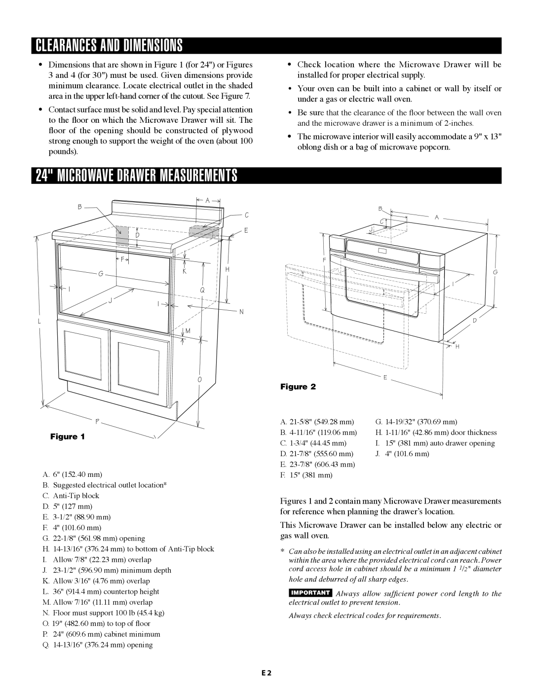 Sharp TINSKB147MRR1 installation manual Microwave Drawer Measurements 