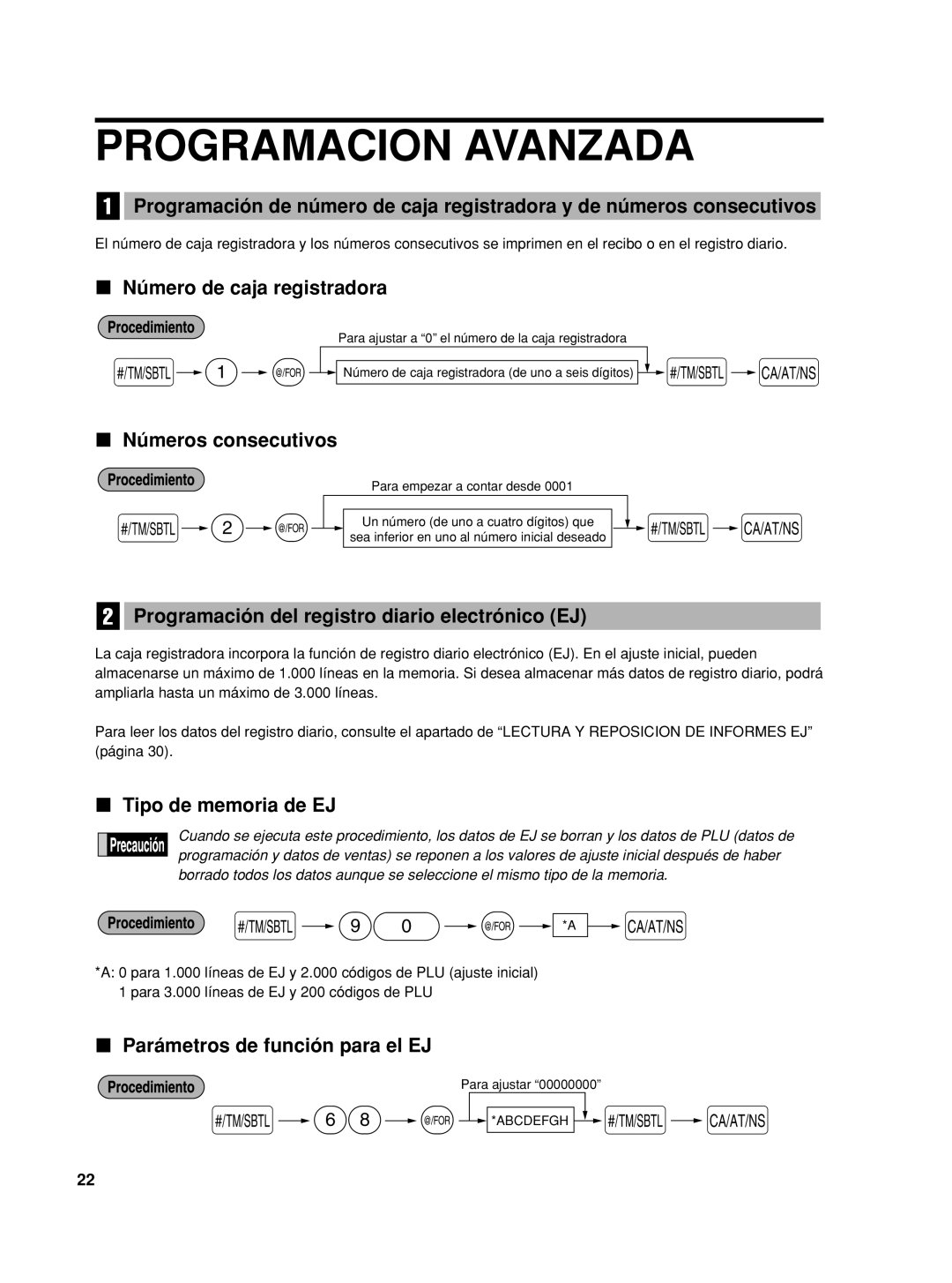 Sharp TINSZ2600RCZZ instruction manual Programacion Avanzada 