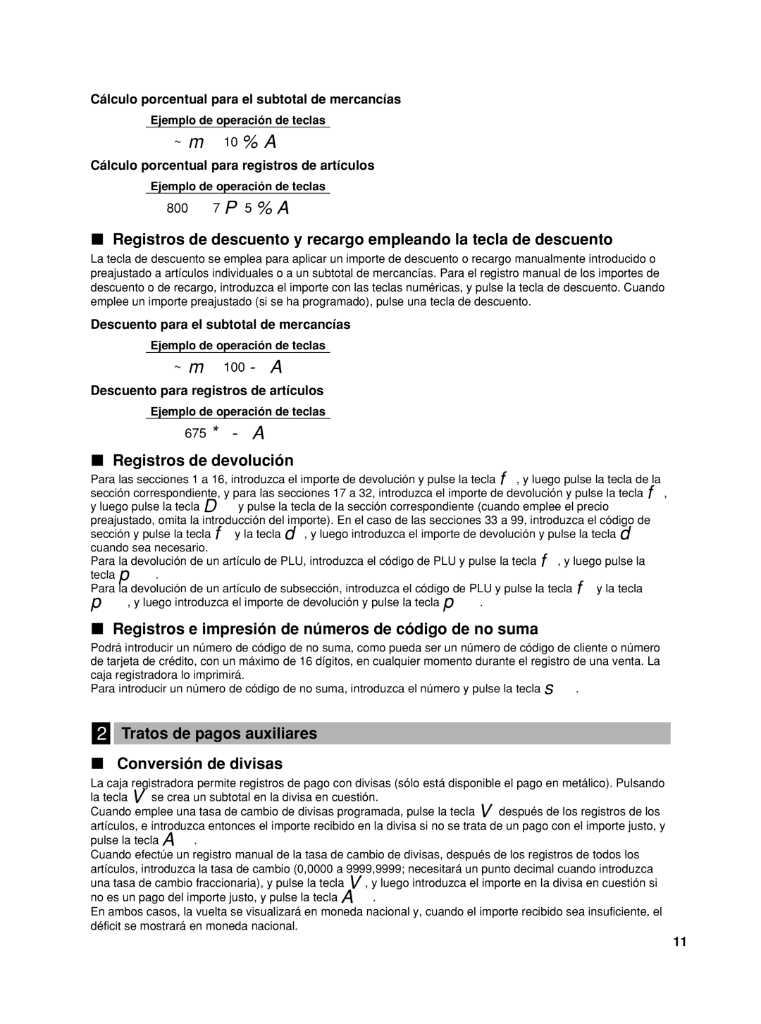 Sharp XE-A22S, TINSZ2601RCZZ, XEA22SR instruction manual ~ m10 % a, 800 +7 P5 %A, 675 *-A 