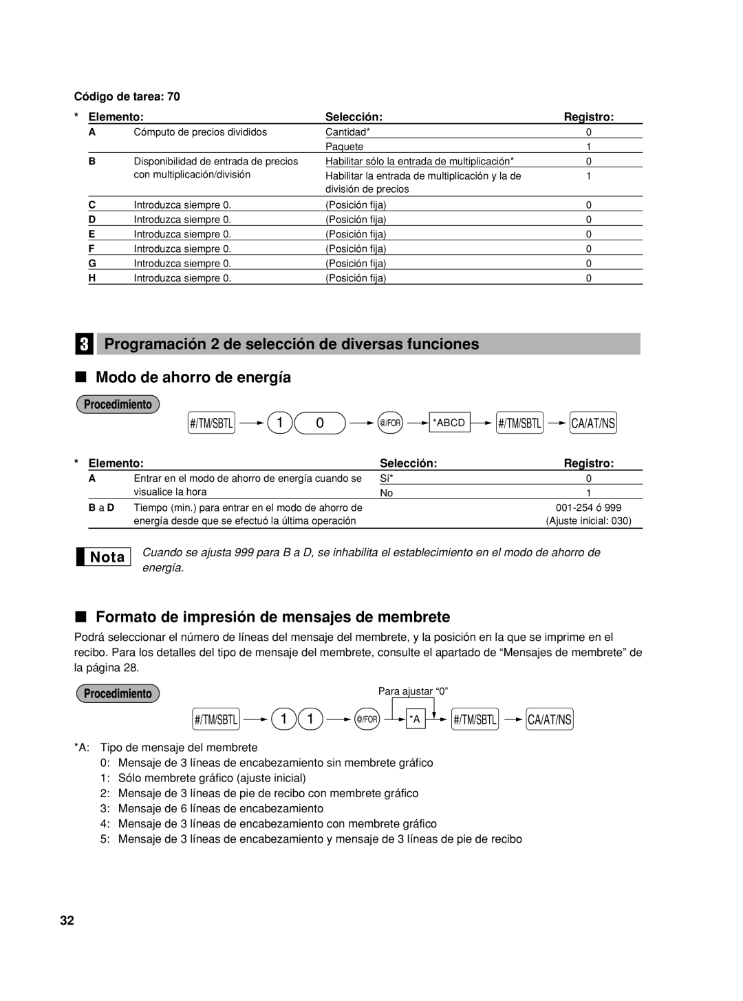 Sharp TINSZ2602RCZZ, XE-A406 instruction manual 11 @ *A s a, Formato de impresión de mensajes de membrete 