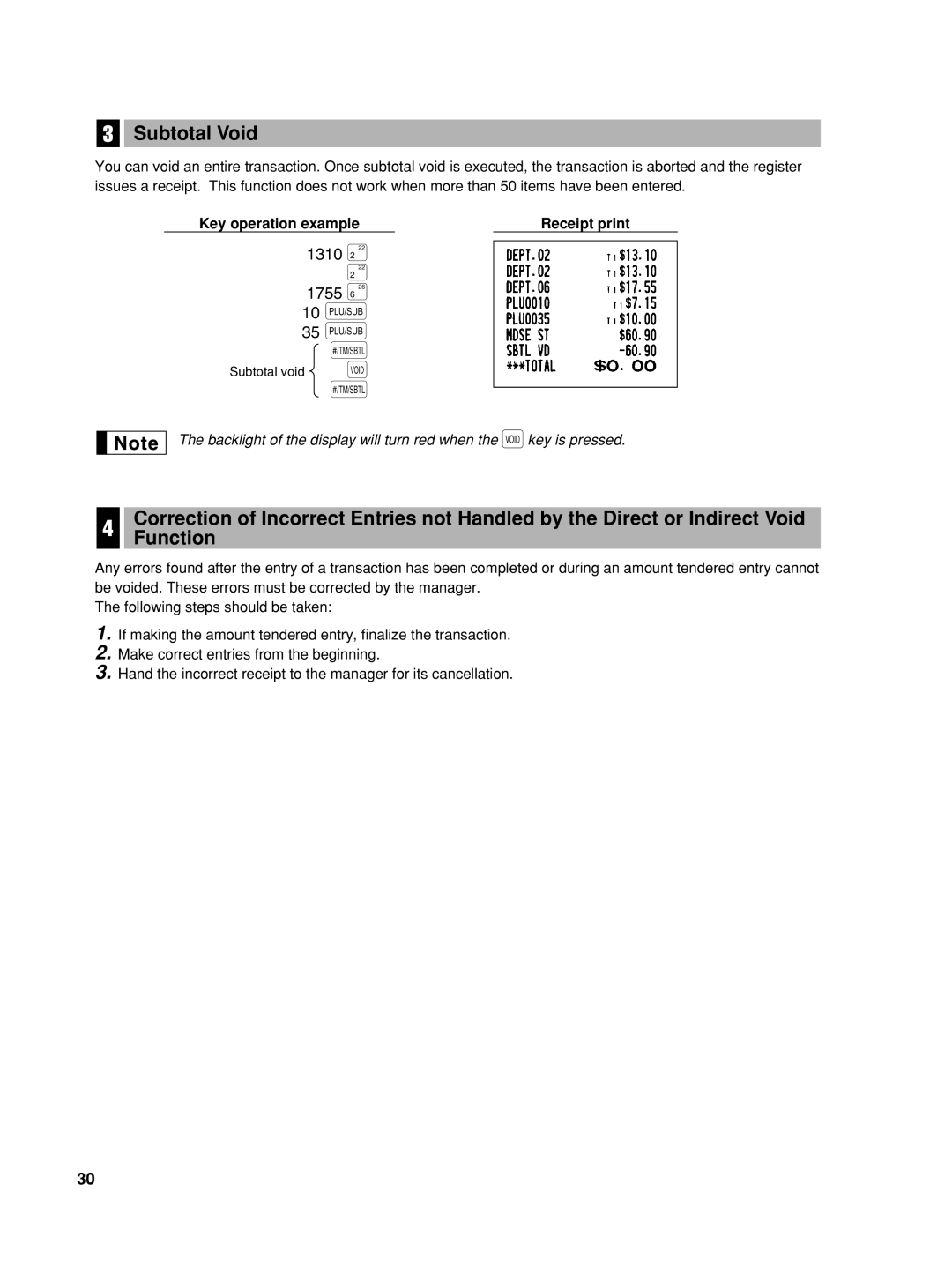 Sharp TINSZ2602RCZZ, XE-A406 instruction manual Subtotal Void, 1310 1755 § 