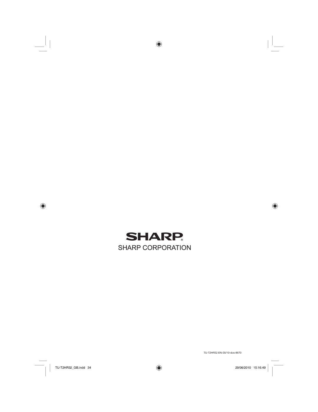 Sharp operation manual TU-T2HR32 EN-05/10-dcs-8670 