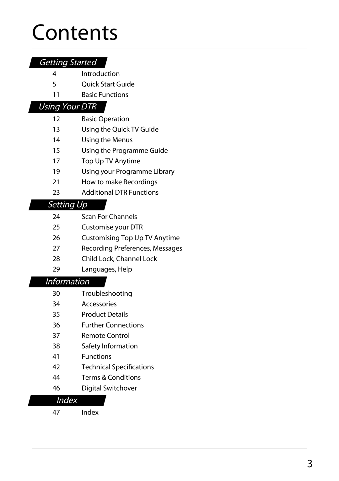 Sharp TU-TV322H operation manual Contents 