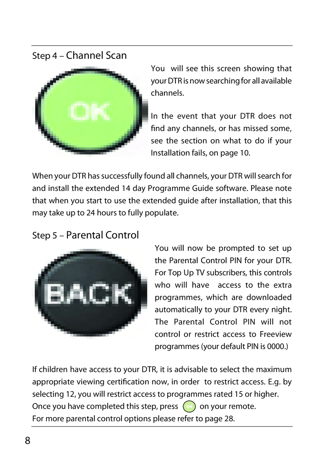 Sharp TU-TV322H operation manual Channel Scan, Parental Control 