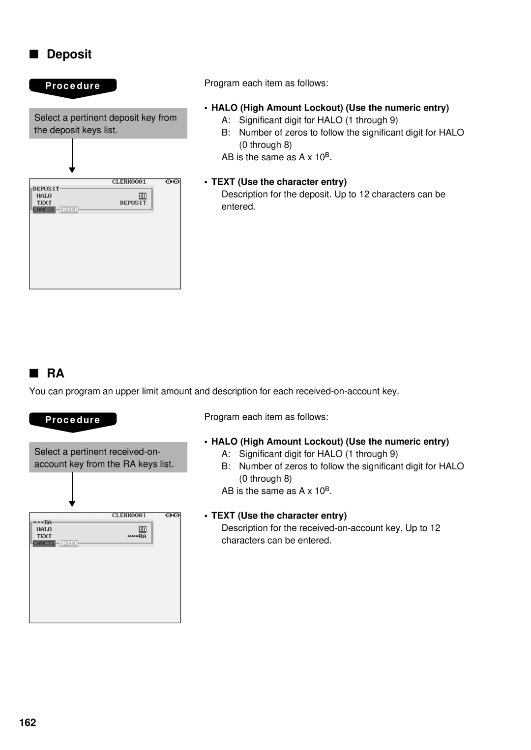 Sharp UP-3300 instruction manual Deposit, 162 