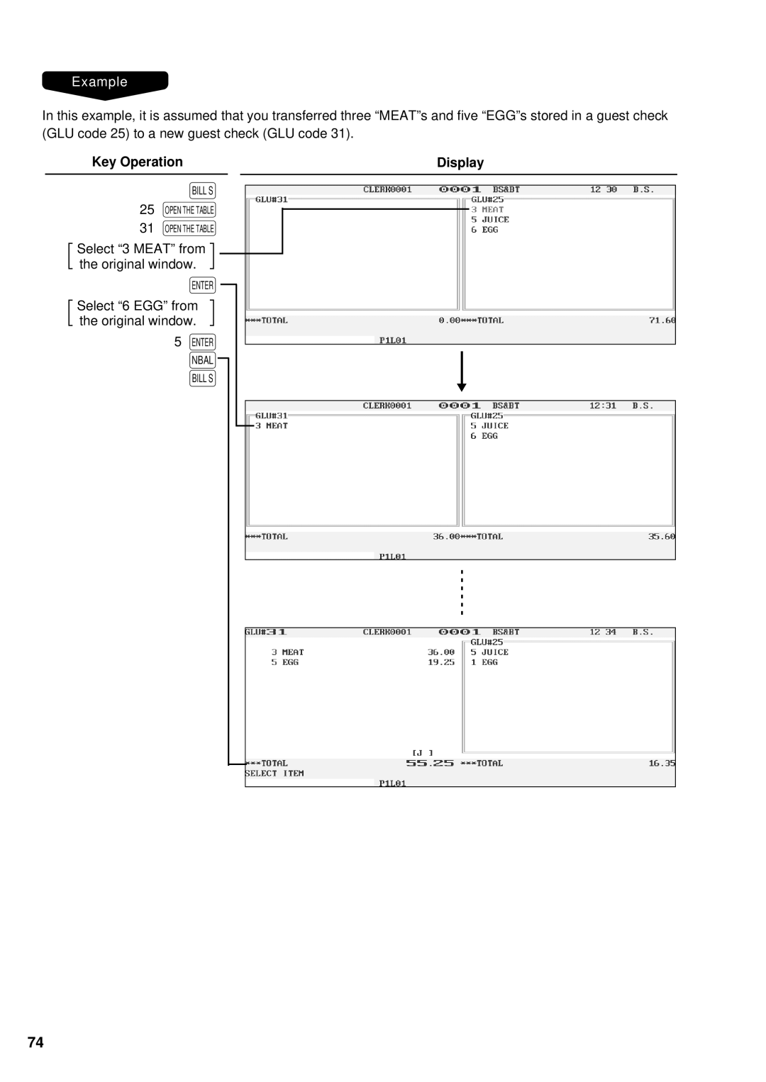 Sharp UP-3300 instruction manual Enter Nbal Bill S 