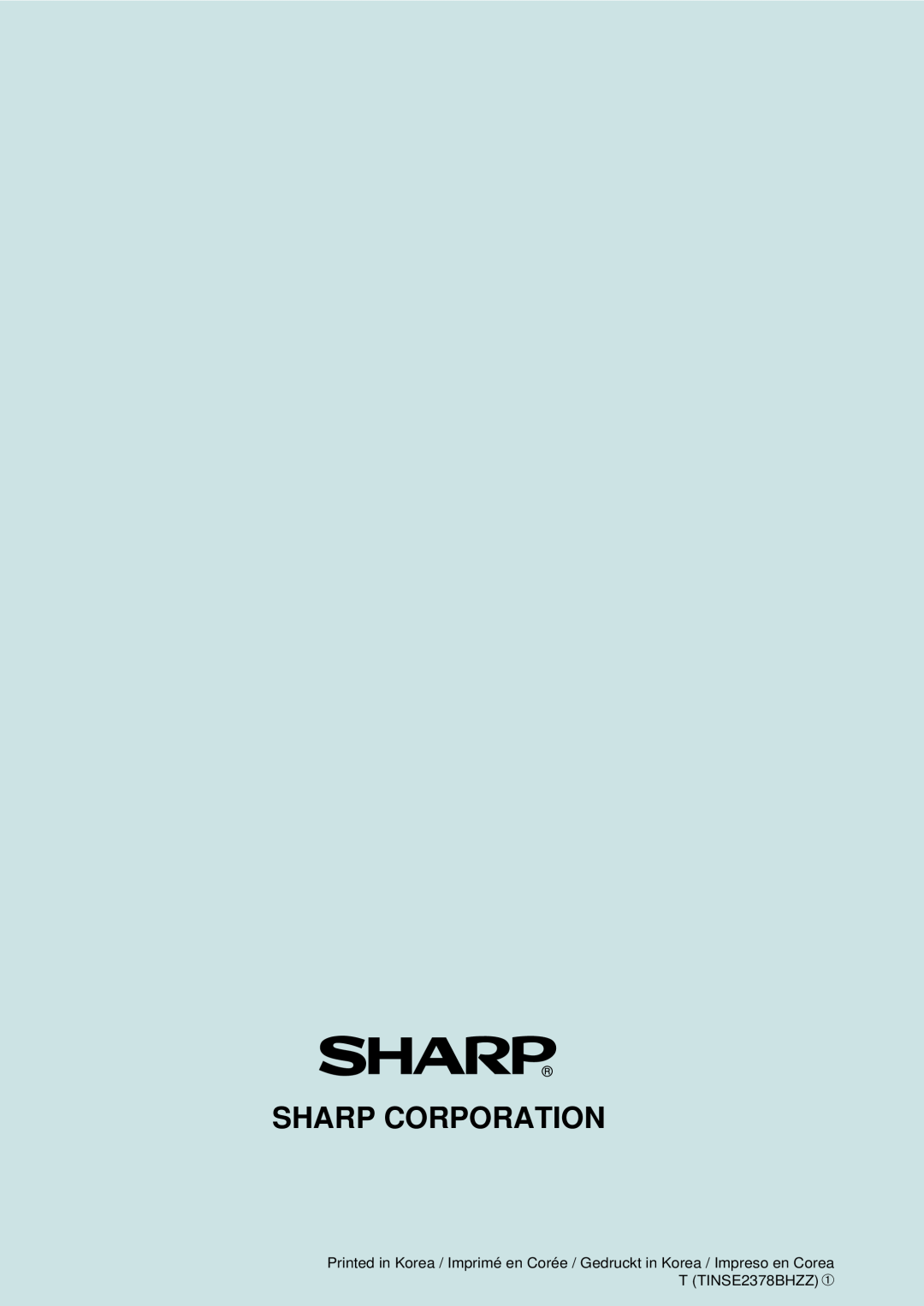 Sharp UP-3300 instruction manual Sharp Corporation, T TINSE2378BHZZ ➀ 