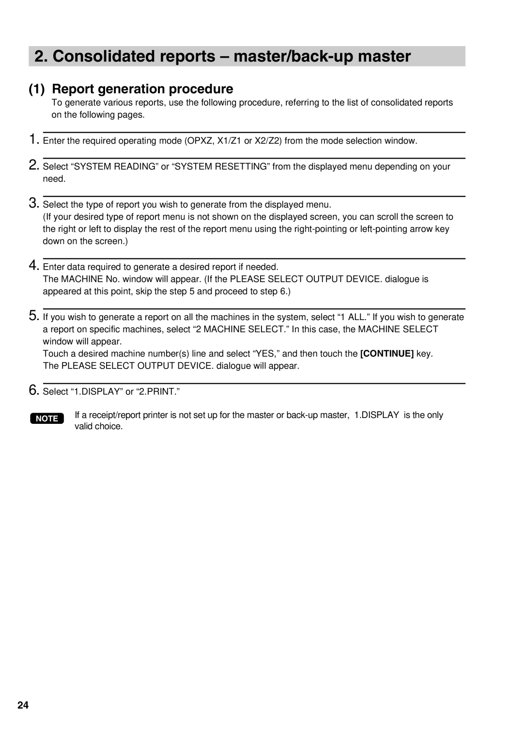 Sharp UP-3500 instruction manual Valid choice 