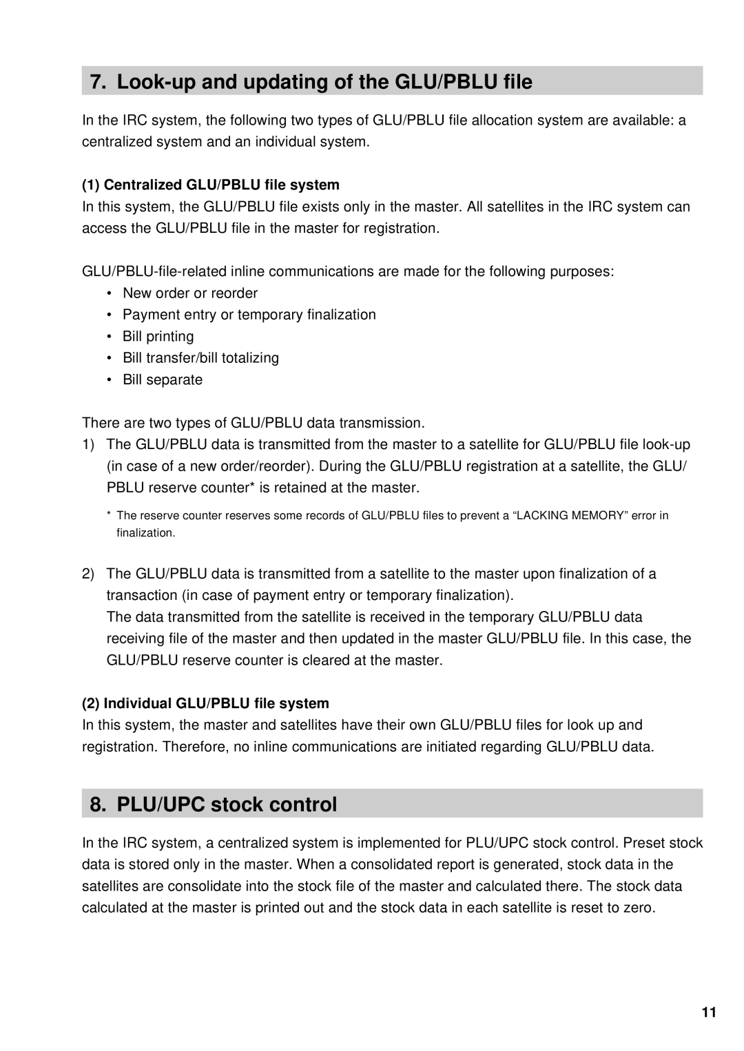 Sharp UP-600, UP-700 instruction manual Look-up and updating of the GLU/PBLU file, PLU/UPC stock control 