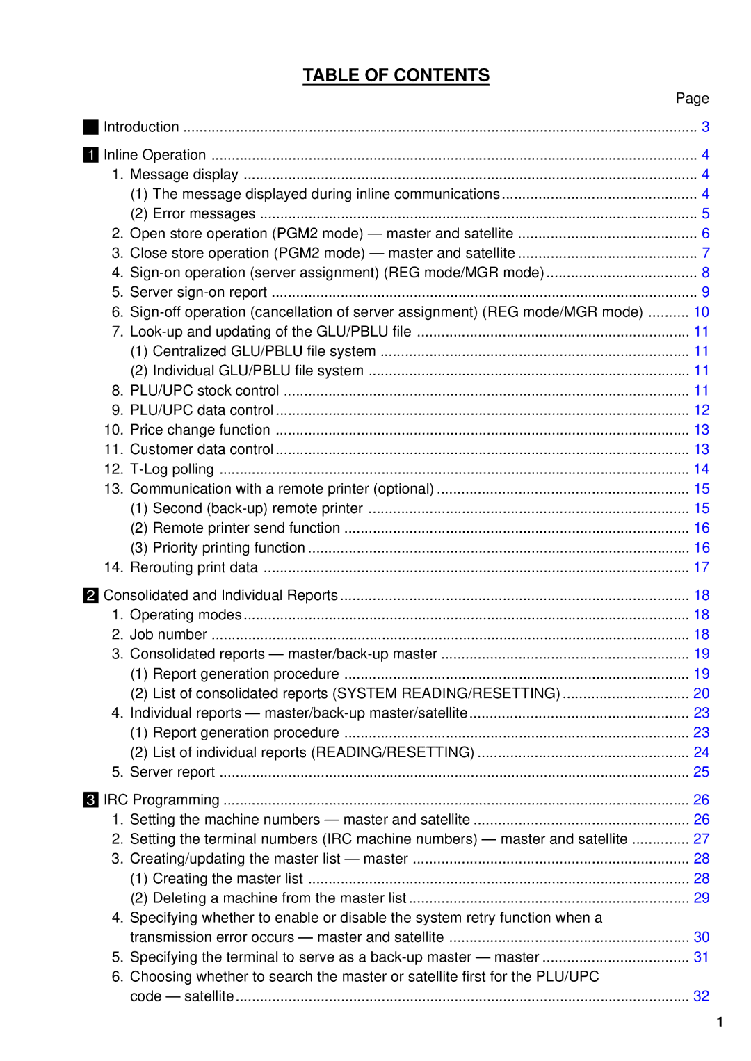 Sharp UP-600, UP-700 instruction manual Table of Contents 