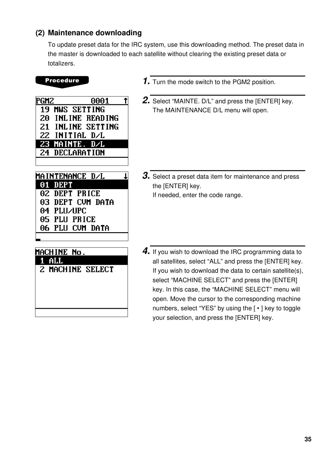 Sharp UP-600, UP-700 instruction manual Maintenance downloading 