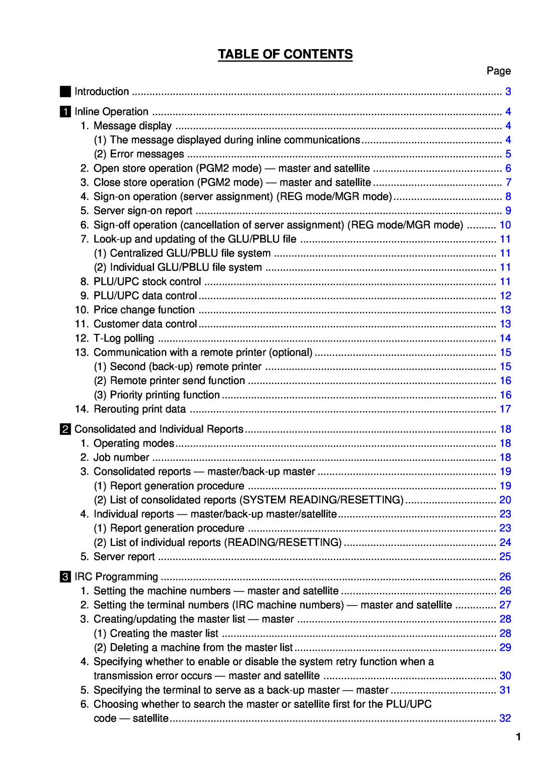 Sharp UP-600, UP-700 instruction manual Table Of Contents 