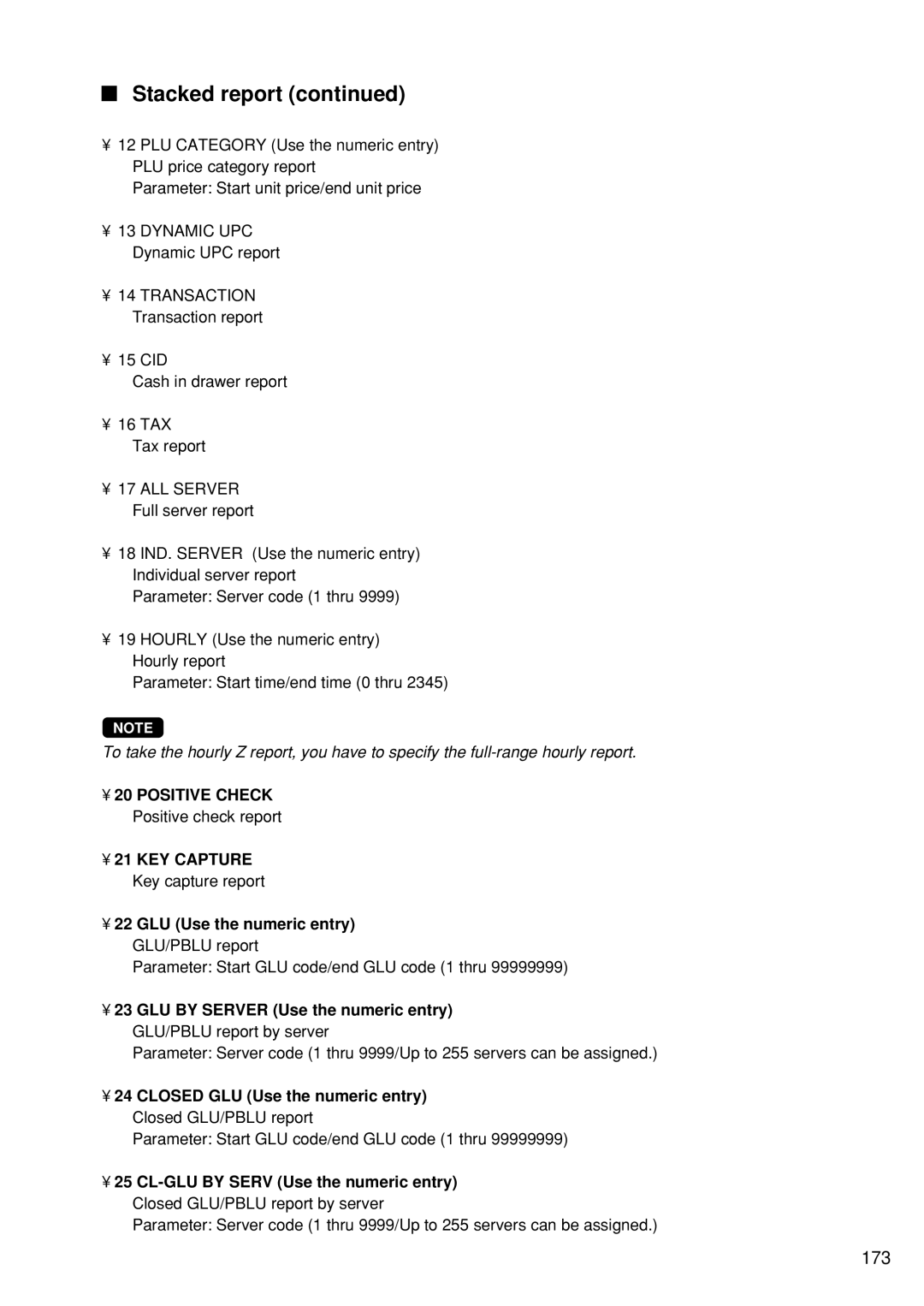 Sharp UP-600 instruction manual Transaction Transaction report 15 CID, Hourly Use the numeric entry Hourly report 