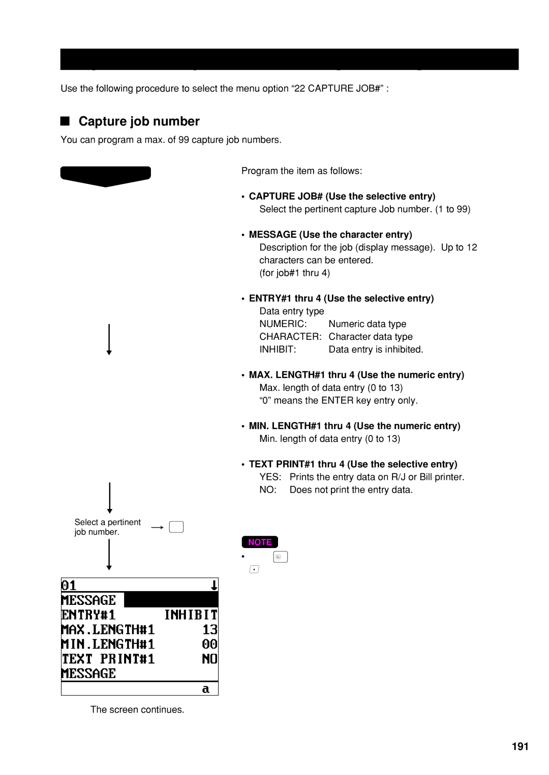 Sharp UP-600 instruction manual Key Data Entry Job Table Programming 