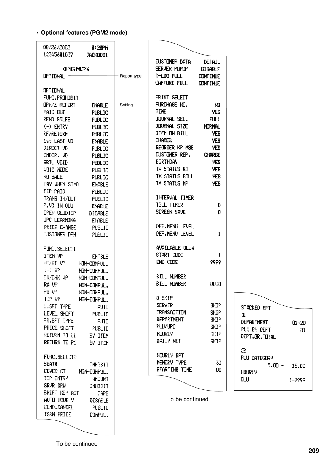 Sharp UP-600 instruction manual Optional features PGM2 mode 