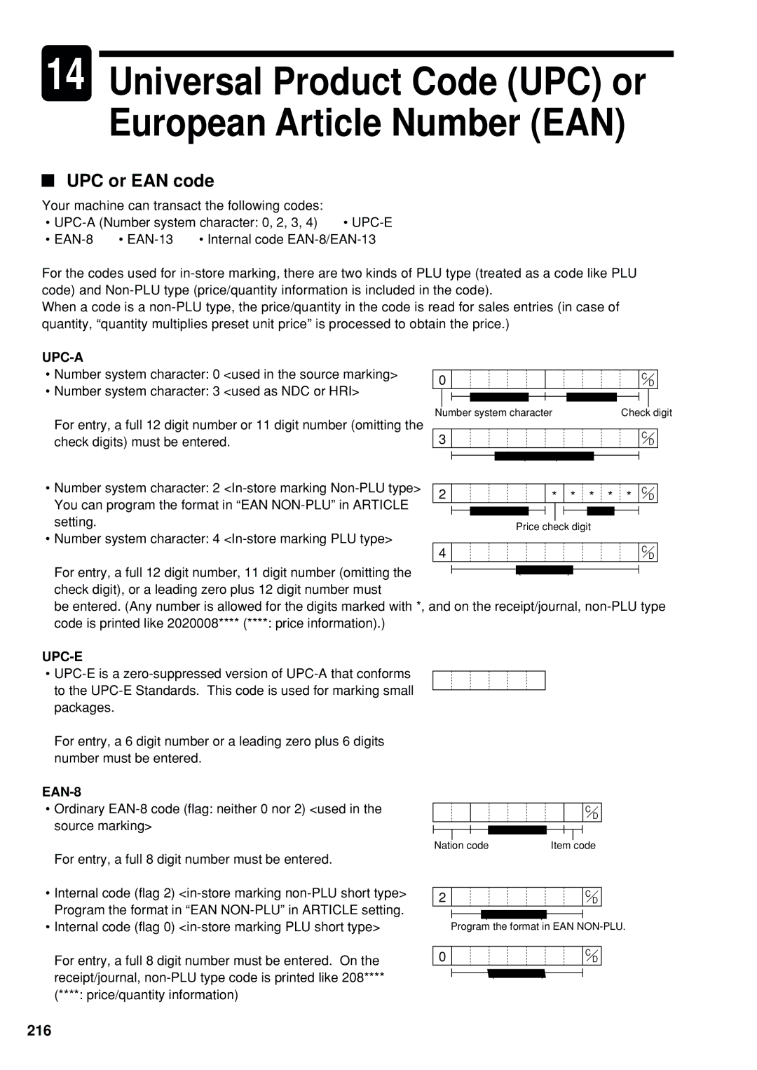 Sharp UP-600 instruction manual Universal Product Code UPC or European Article Number EAN 