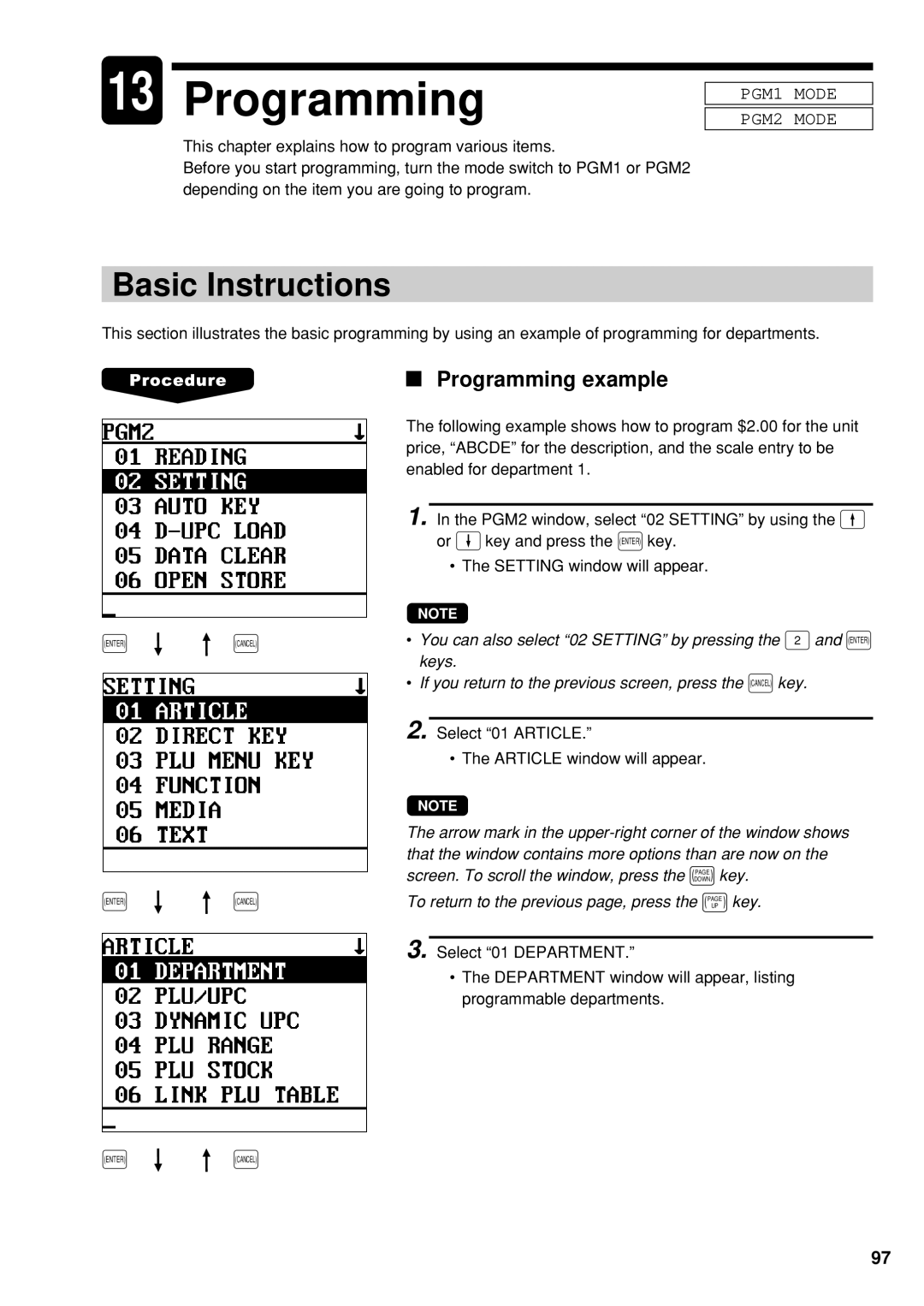 Sharp UP-600 instruction manual Basic Instructions, Programming example 