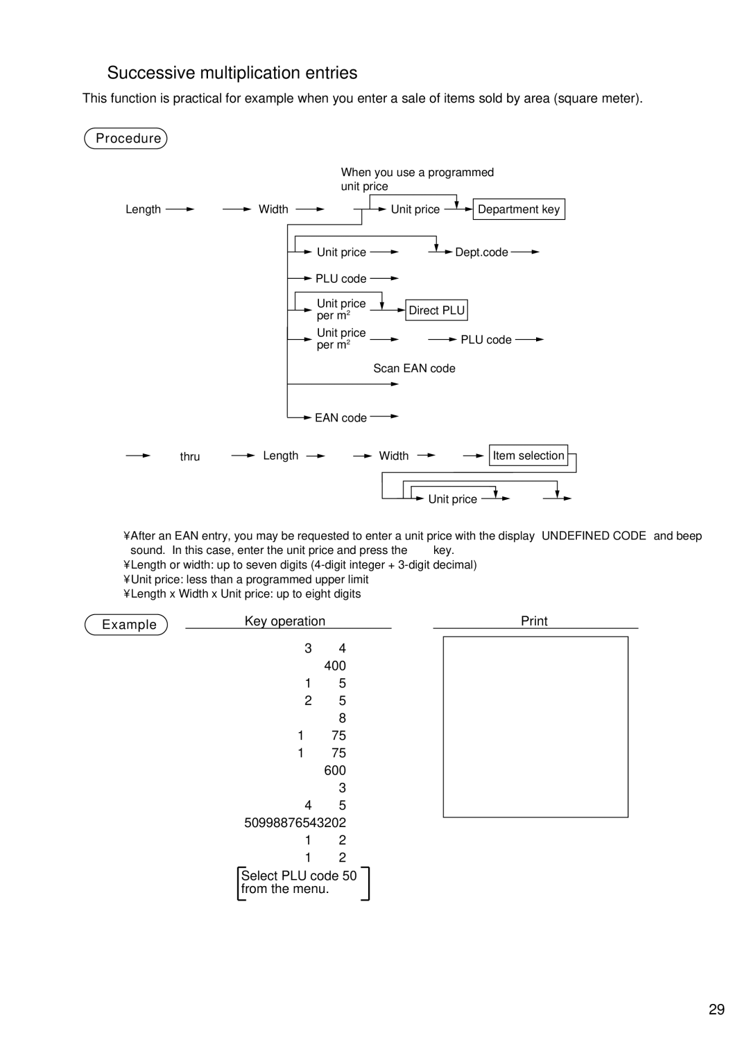 Sharp UP-600 instruction manual 400 600 `, Successive multiplication entries 