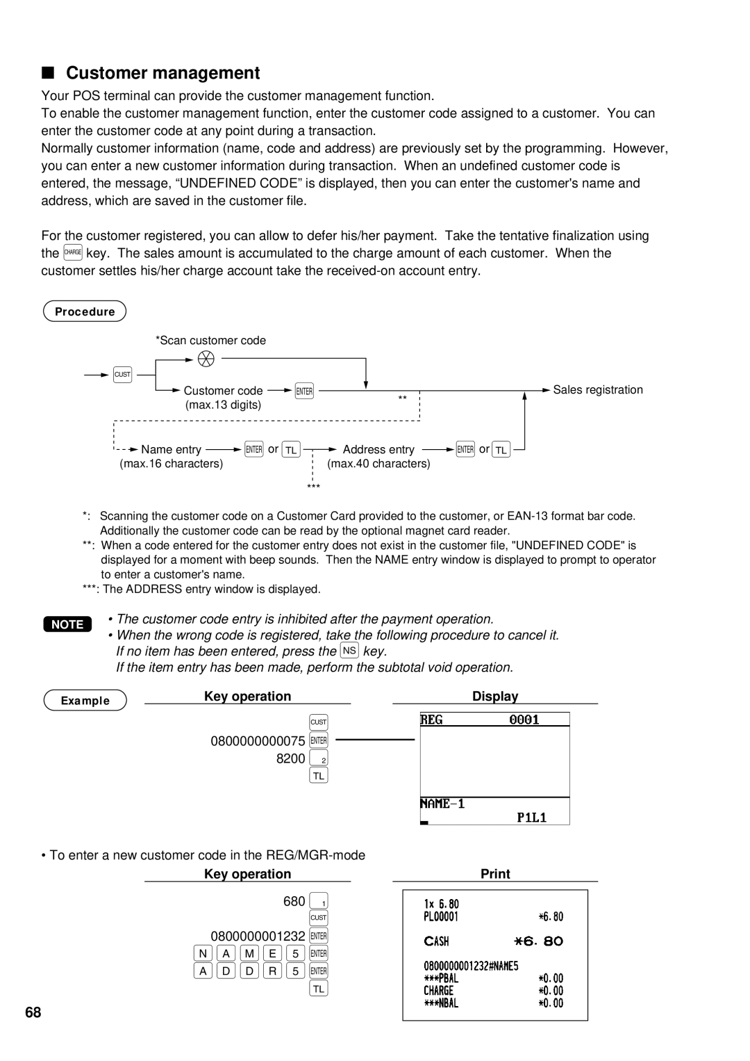 Sharp UP-600 instruction manual Or c, 680, Name5e addr5e c, Customer management 