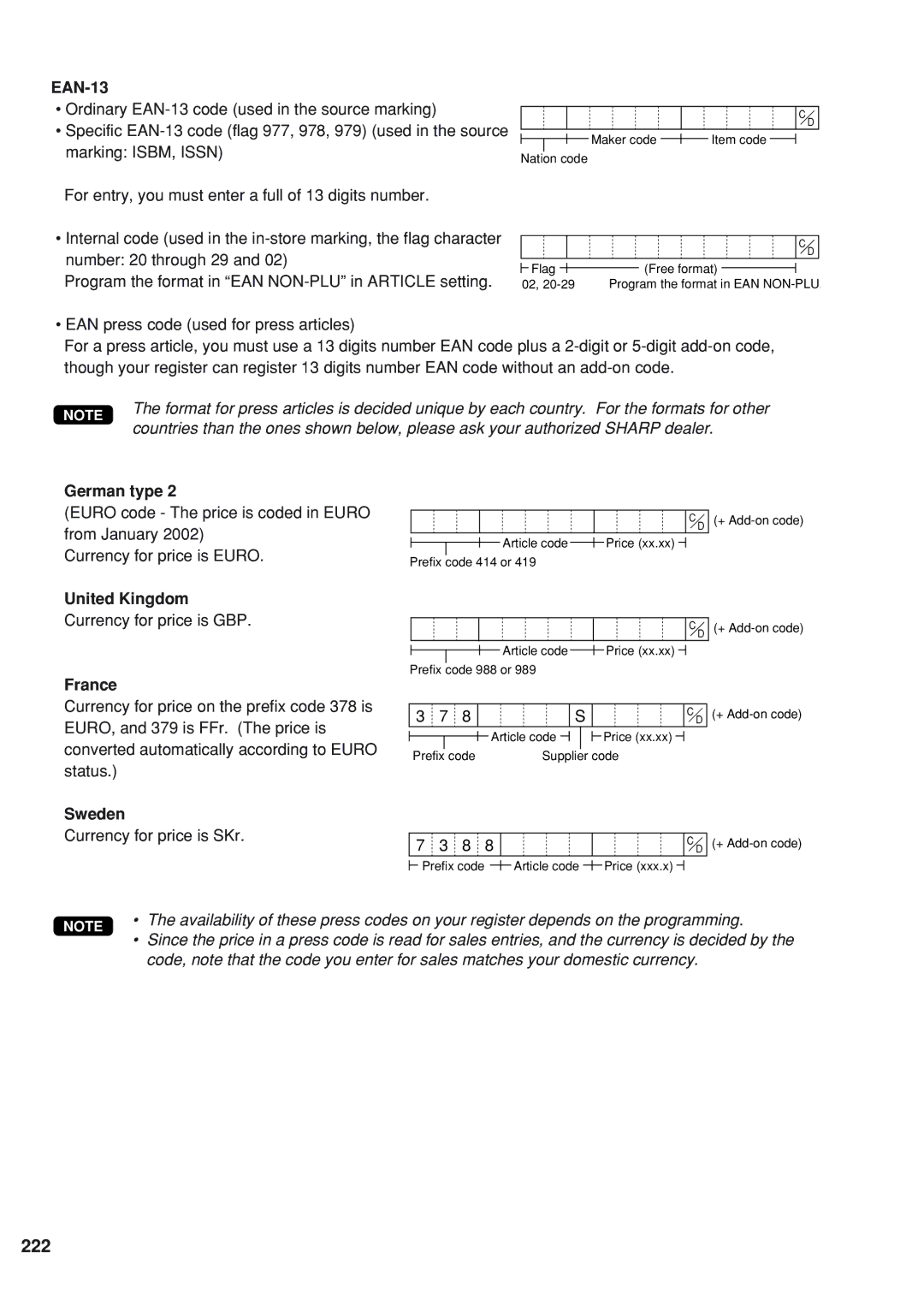 Sharp UP-820F instruction manual 222 