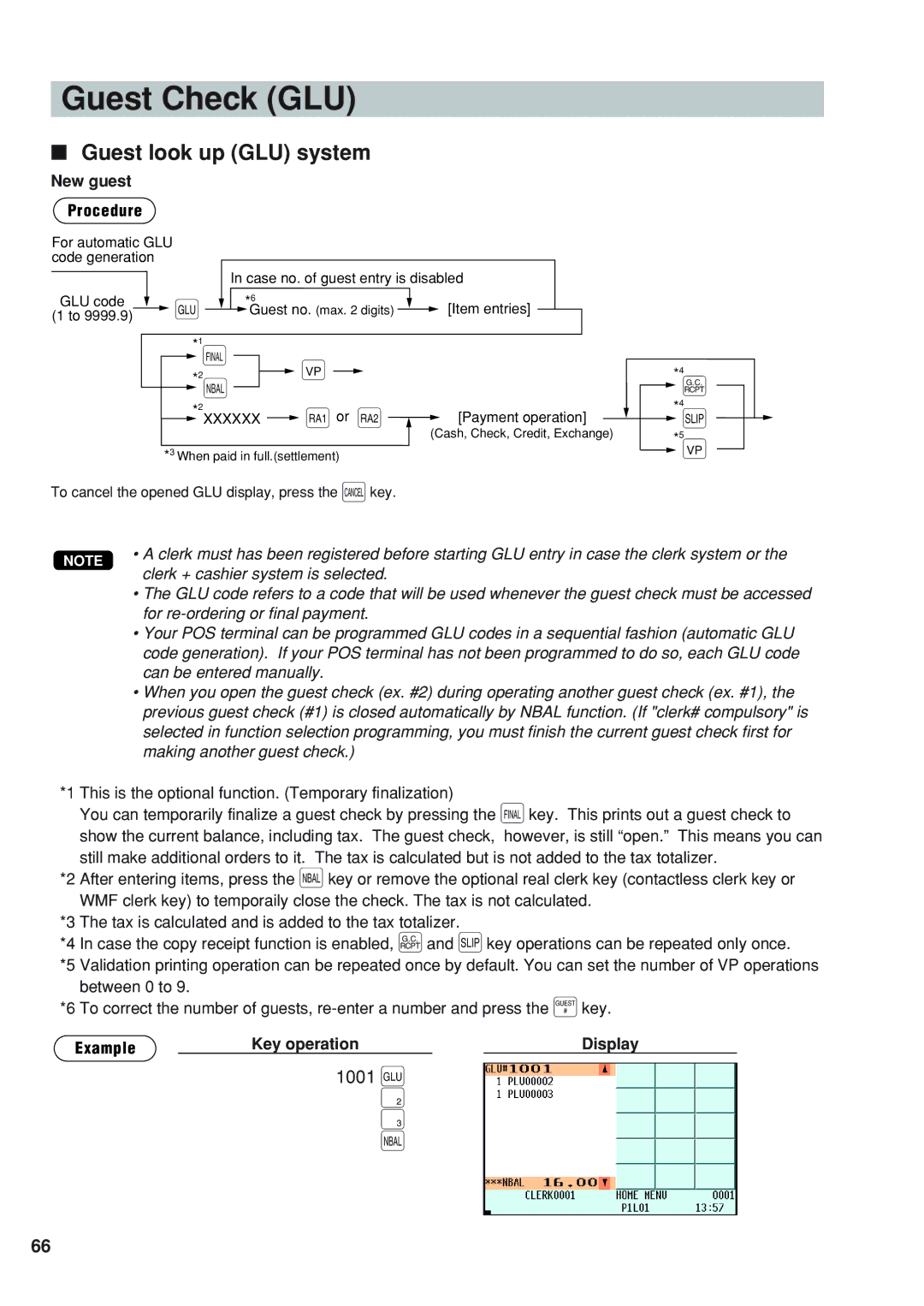 Sharp UP-820F instruction manual Guest Check GLU, Or a, Guest look up GLU system, New guest Procedure 