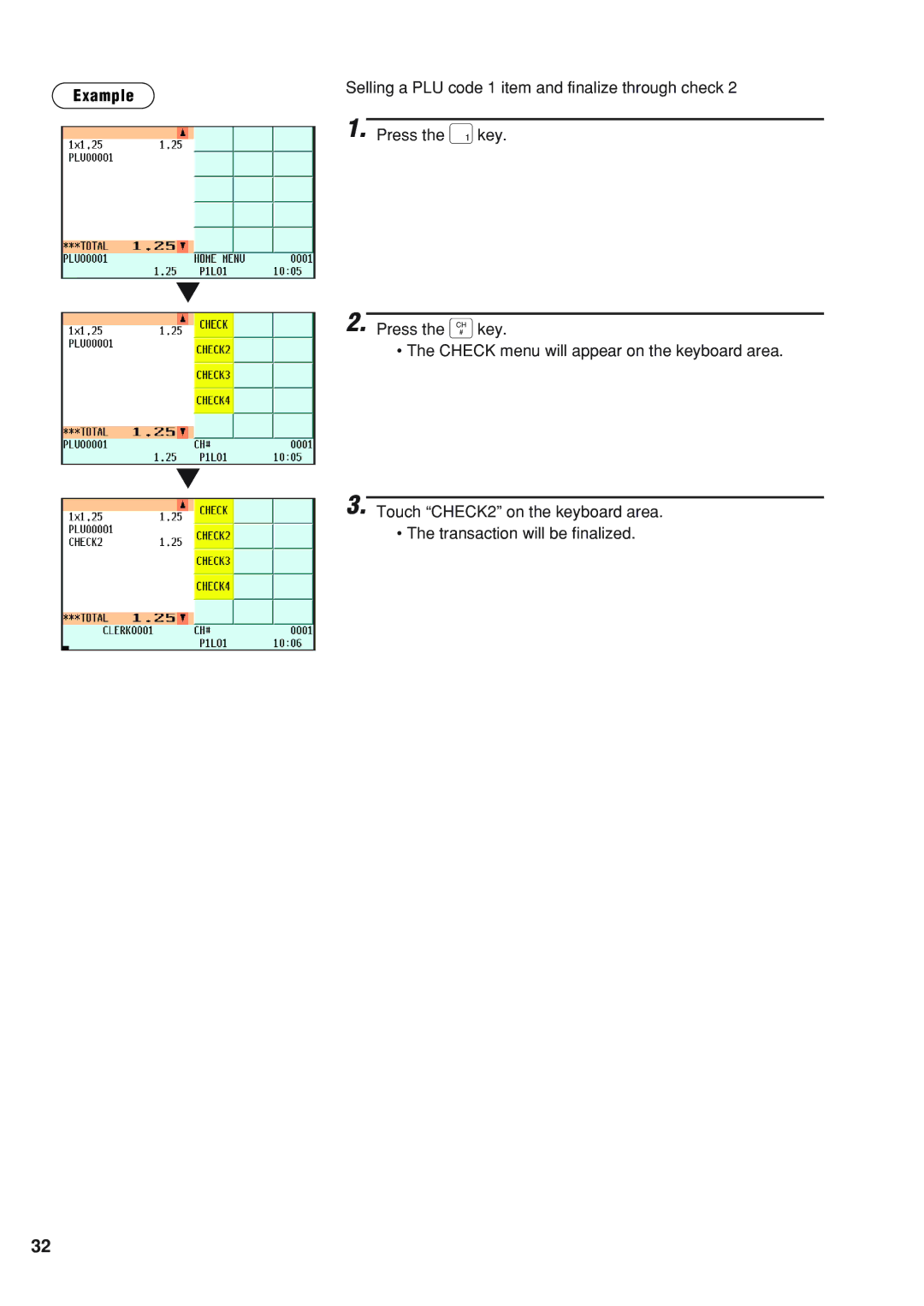 Sharp UP-820N instruction manual Example 