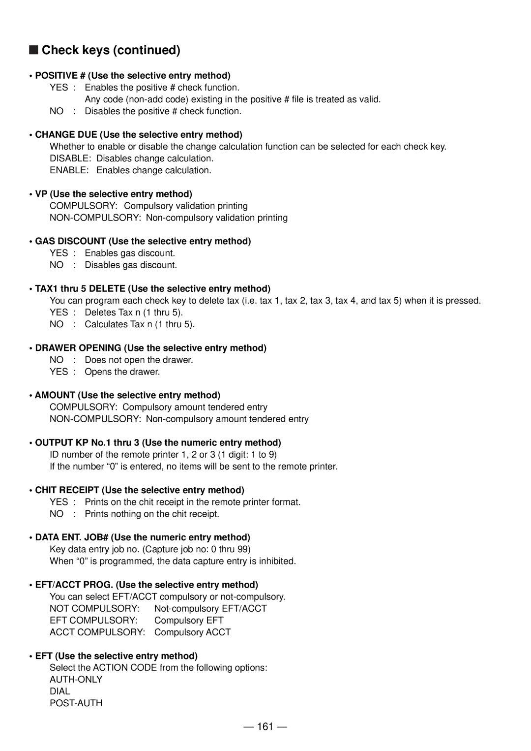 Sharp UP-820N manual 161, Positive # Use the selective entry method, Change DUE Use the selective entry method 