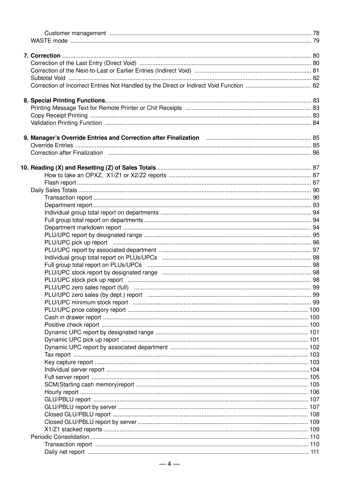 Sharp UP-820N manual Manager’s Override Entries and Correction after Finalization 