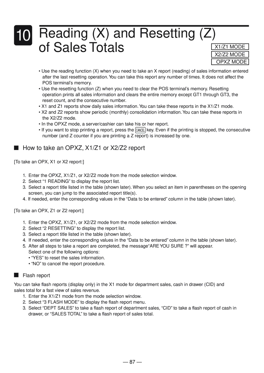 Sharp UP-820N manual Reading X and Resetting Z 