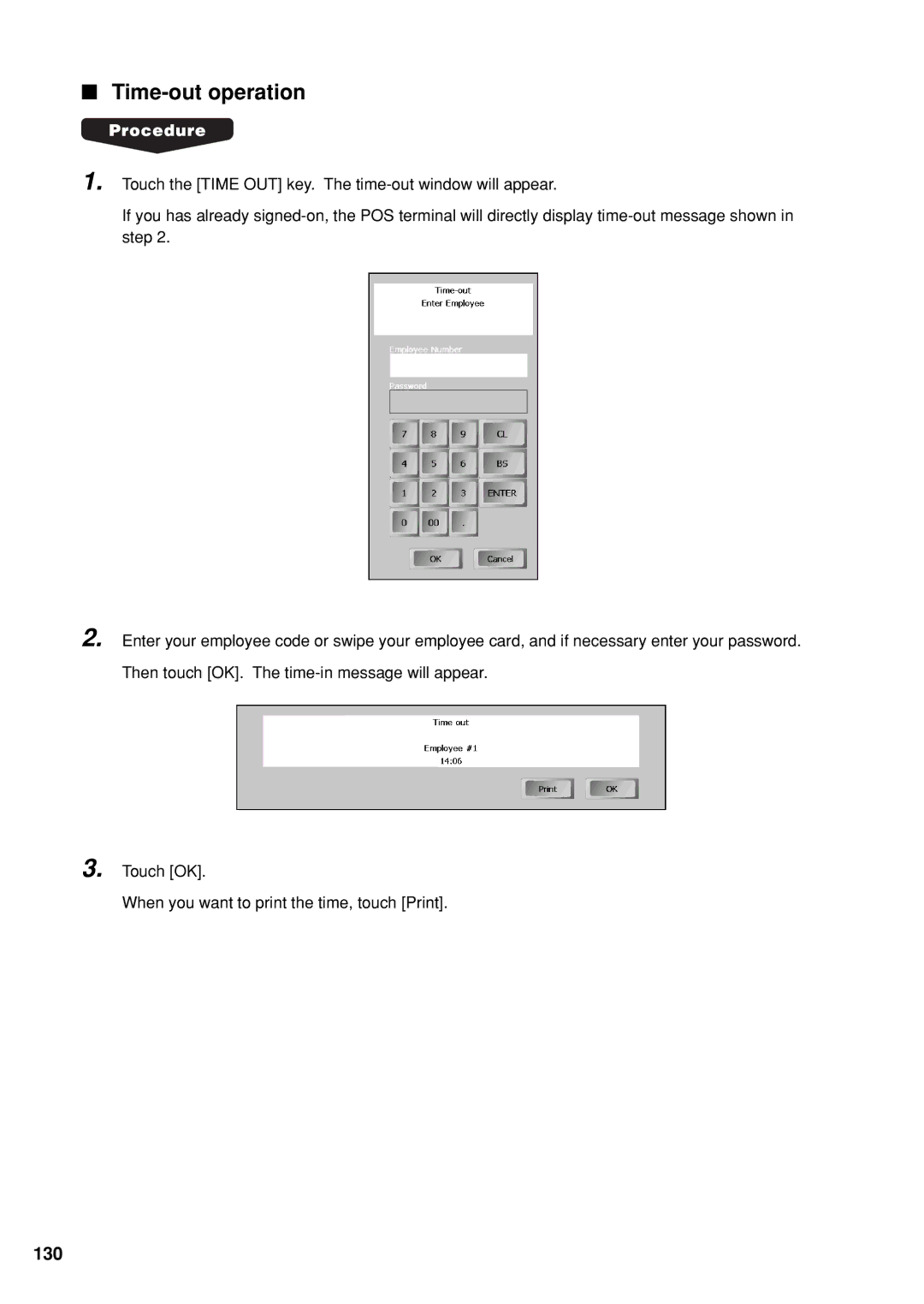 Sharp UP-X300 instruction manual Time-out operation, 130 