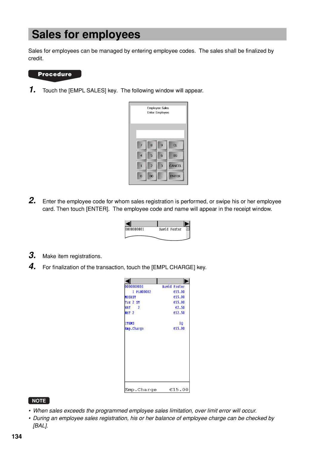 Sharp UP-X300 instruction manual Sales for employees, 134 