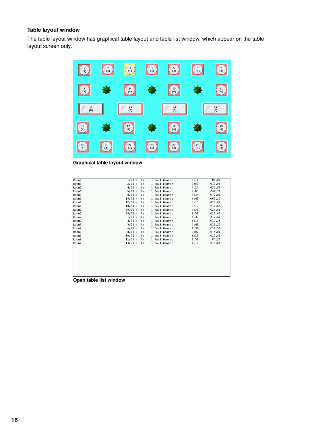 Sharp UP-X300 instruction manual Table layout window 