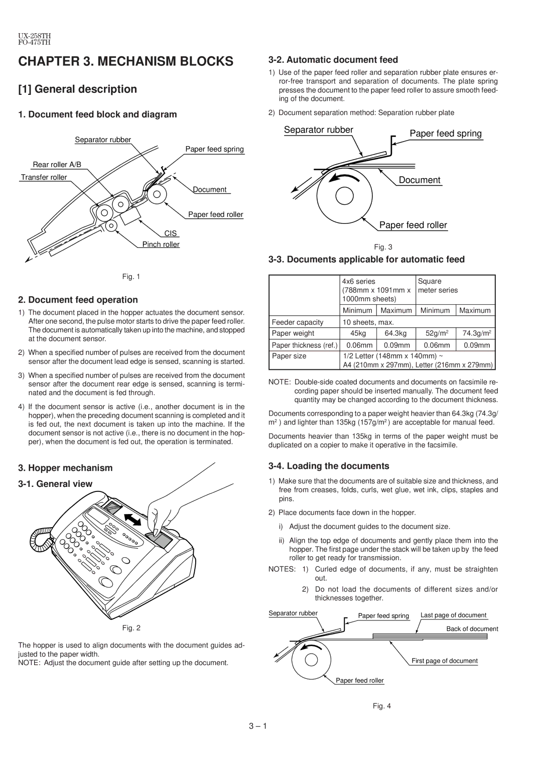 Sharp UX-258TH, FO-475TH manual General description 